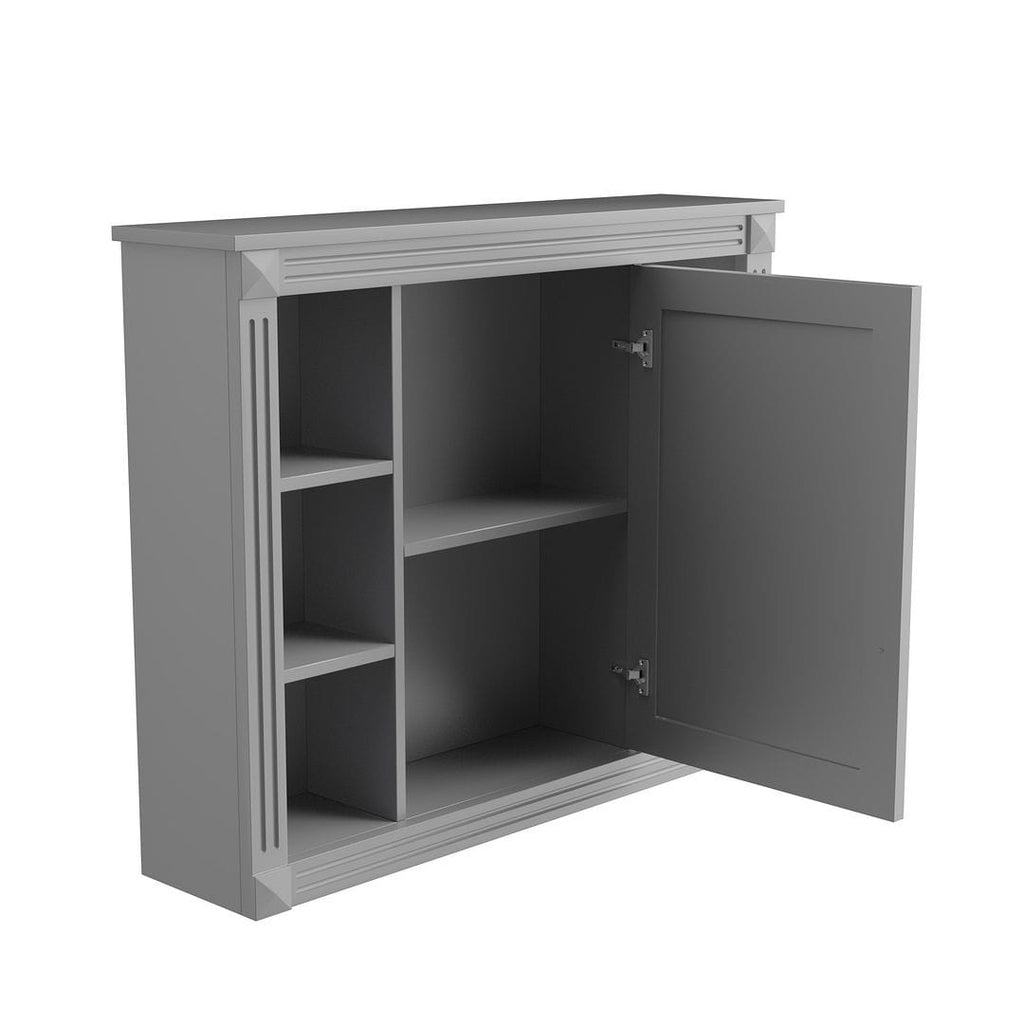 Meuble-lavabo moderne de 36 po avec lavabo supérieur et armoire à miroir, 2 portes et 2 tiroirs