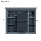 Meuble-lavabo moderne de 36 po avec lavabo supérieur et armoire à miroir, 2 portes et 2 tiroirs