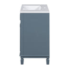 Meuble-lavabo moderne de 36 po avec lavabo supérieur et armoire à miroir, 2 portes et 2 tiroirs