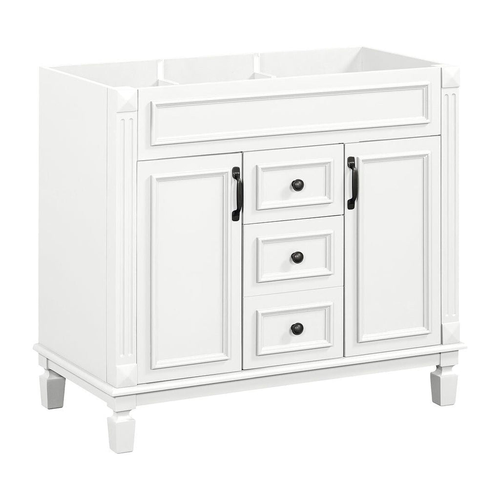 Meuble-lavabo moderne de 36 po avec lavabo supérieur et armoire à miroir, 2 portes et 2 tiroirs