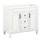 Meuble-lavabo moderne de 36 po avec lavabo supérieur et armoire à miroir, 2 portes et 2 tiroirs