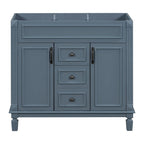 Meuble-lavabo moderne de 36 po avec lavabo supérieur et armoire à miroir, 2 portes et 2 tiroirs