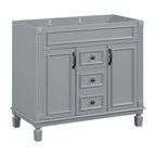 Meuble-lavabo moderne de 36 po avec lavabo supérieur et armoire à miroir, 2 portes et 2 tiroirs