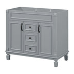 Meuble-lavabo moderne de 36 po avec lavabo supérieur et armoire à miroir, 2 portes et 2 tiroirs