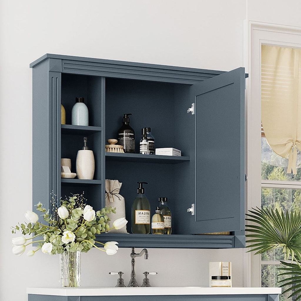 Meuble-lavabo moderne de 36 po avec lavabo supérieur et armoire à miroir, 2 portes et 2 tiroirs