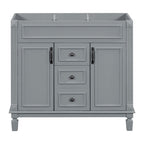 Meuble-lavabo moderne de 36 po avec lavabo supérieur et armoire à miroir, 2 portes et 2 tiroirs