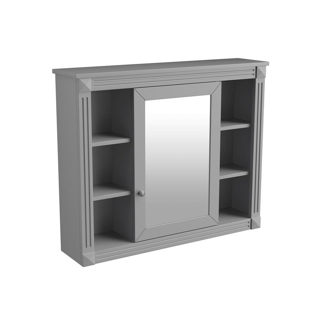 Meuble-lavabo moderne de 36 po avec lavabo supérieur et armoire à miroir, 2 portes et 2 tiroirs