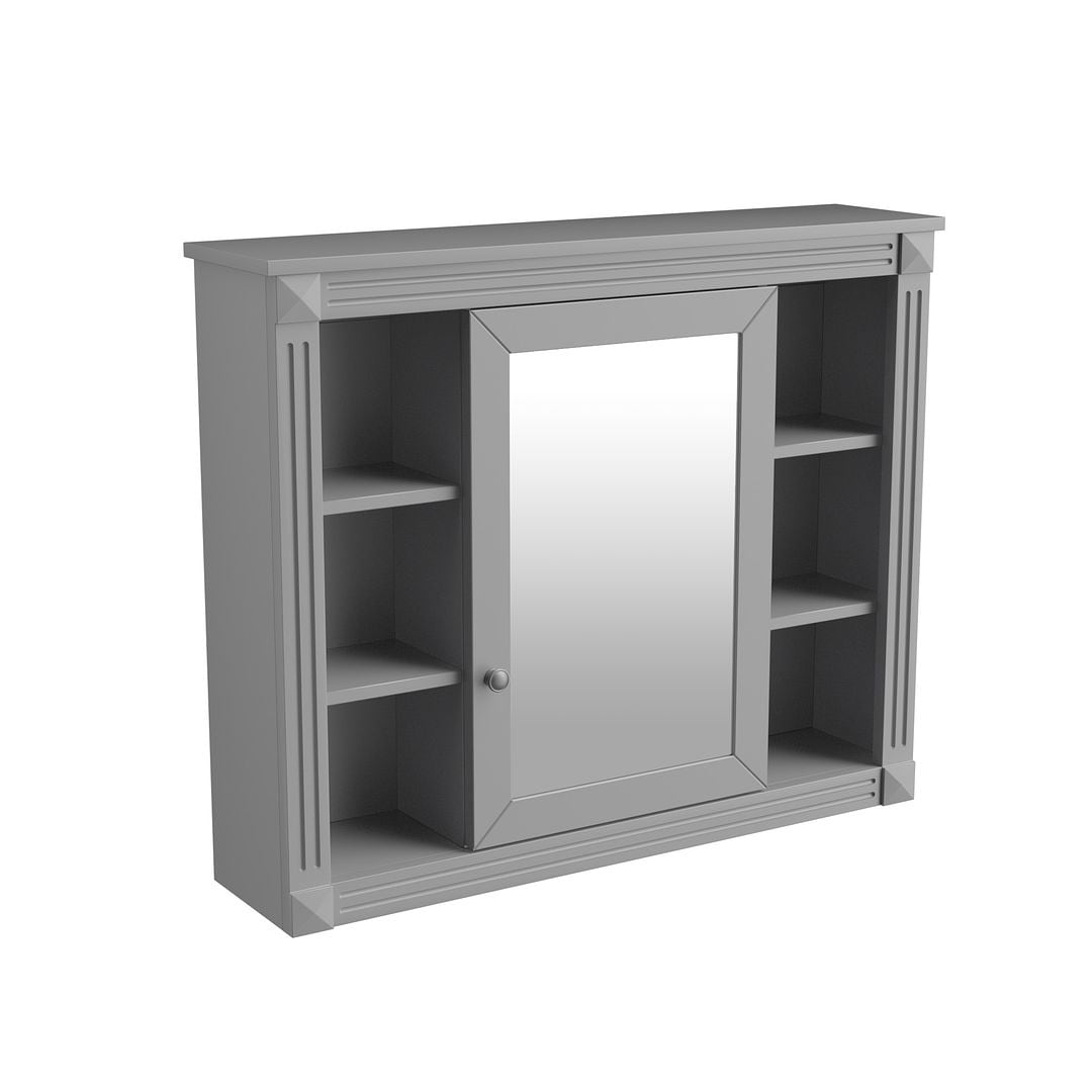 Meuble-lavabo moderne de 36 po avec lavabo supérieur et armoire à miroir, 2 portes et 2 tiroirs