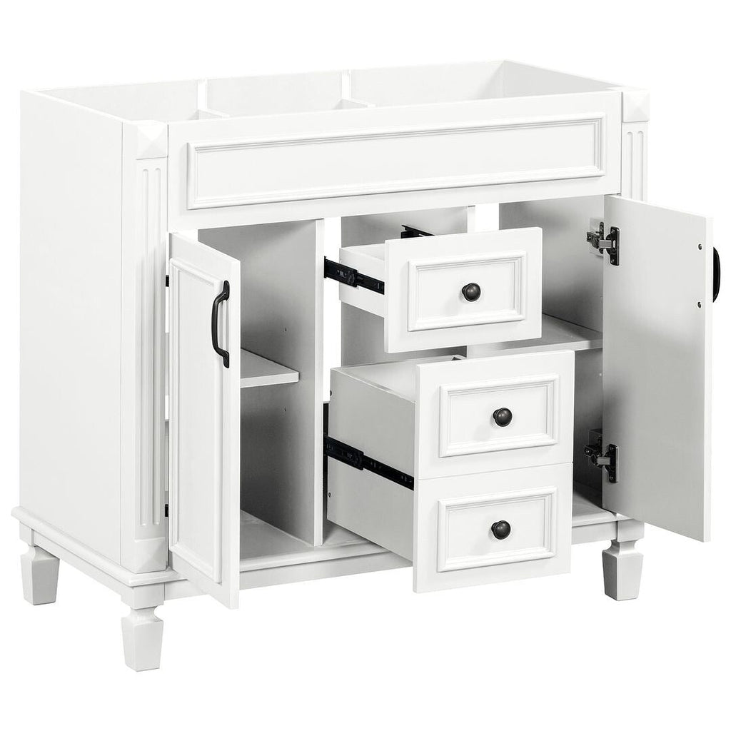 Meuble-lavabo moderne de 36 po avec lavabo supérieur et armoire à miroir, 2 portes et 2 tiroirs