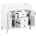 Meuble-lavabo moderne de 36 po avec lavabo supérieur et armoire à miroir, 2 portes et 2 tiroirs