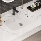 Meuble-lavabo flottant de 39,4 po avec lavabo en céramique, meuble-lavabo suspendu au mur, 2 tiroirs à fermeture douce et plateau en ardoise blanche - 39'4 x 18'9