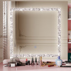 Ensemble de coiffeuse de 39,4 po de large avec tabouret et miroir