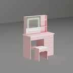 Ensemble de coiffeuse de 39,4 po de large avec tabouret et miroir
