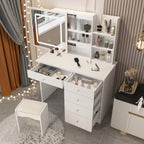 Ensemble de coiffeuse de 39,4 po de large avec tabouret et miroir
