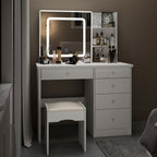 Ensemble de coiffeuse de maquillage de 39,4 po de largeur avec tabouret et miroir