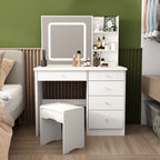 Ensemble de coiffeuse de maquillage de 39,4 po de largeur avec tabouret et miroir