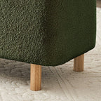 39.5 Off White Boucle Storage Ottoman Bench Sherpa Storage Bench Ottoman Foot Rest End of Bed for Living Room Bedroom,Wood Leg