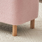 39.5 Off White Boucle Storage Ottoman Bench Sherpa Storage Bench Ottoman Foot Rest End of Bed for Living Room Bedroom,Wood Leg