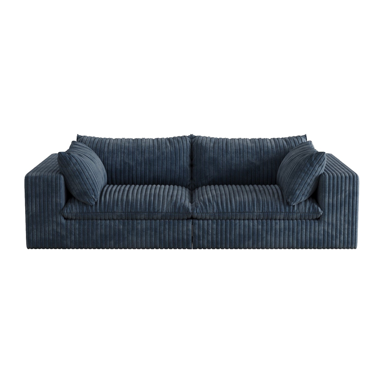 Canapé Cloud 39,8 pouces, tissu velours côtelé, canapés à assise profonde, conception à double couche, coussin amovible, sans assemblage, combinaison à faire soi-même