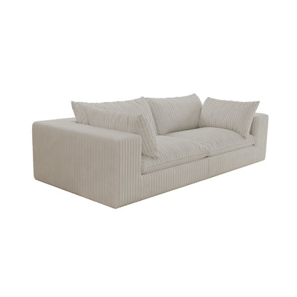 Canapé Cloud 39,8 pouces, tissu velours côtelé, canapés à assise profonde, conception à double couche, coussin amovible, sans assemblage, combinaison à faire soi-même