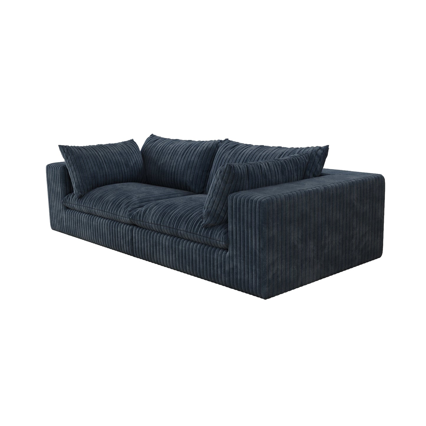 Canapé Cloud 39,8 pouces, tissu velours côtelé, canapés à assise profonde, conception à double couche, coussin amovible, sans assemblage, combinaison à faire soi-même