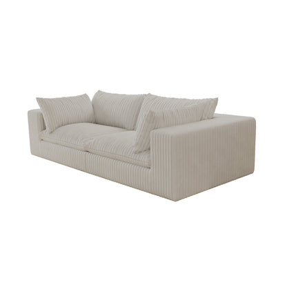 Canapé Cloud 39,8 pouces, tissu velours côtelé, canapés à assise profonde, conception à double couche, coussin amovible, sans assemblage, combinaison à faire soi-même