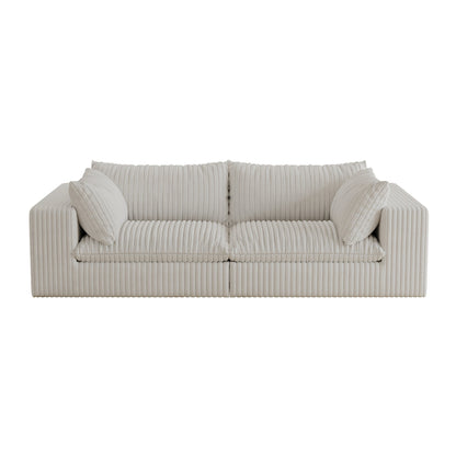 Canapé Cloud 39,8 pouces, tissu velours côtelé, canapés à assise profonde, conception à double couche, coussin amovible, sans assemblage, combinaison à faire soi-même