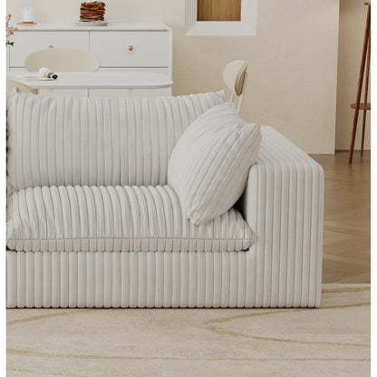 Canapé Cloud 39,8 pouces, tissu velours côtelé, canapés à assise profonde, conception à double couche, coussin amovible, sans assemblage, combinaison à faire soi-même