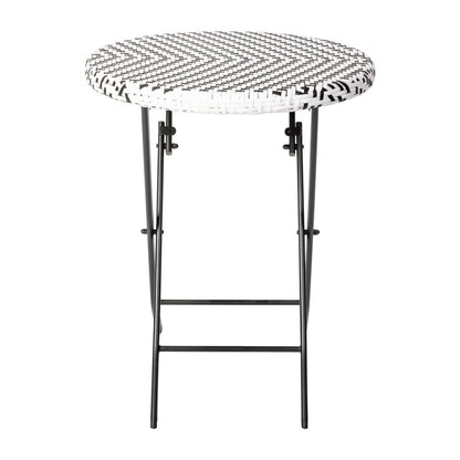 Ensemble de bistrot pliant 3 pièces en rotin PE pour intérieur/extérieur