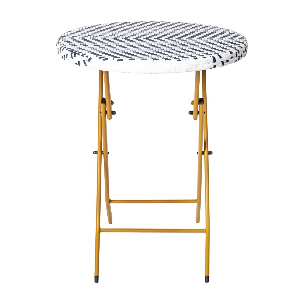 Ensemble de bistrot pliant 3 pièces en rotin PE pour intérieur/extérieur