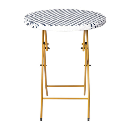 Ensemble de bistrot pliant 3 pièces en rotin PE pour intérieur/extérieur