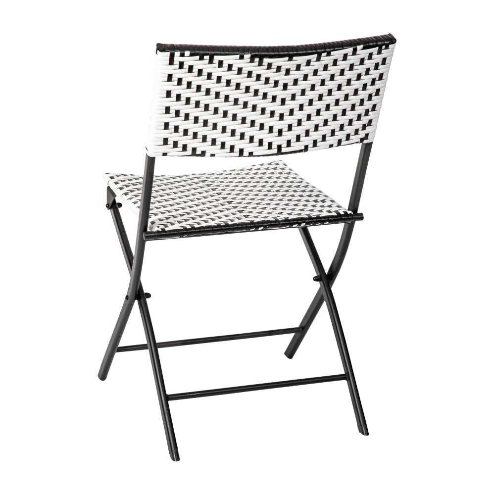 Ensemble de bistrot pliant 3 pièces en rotin PE pour intérieur/extérieur