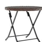 Ensemble de bistrot pliant 3 pièces en rotin PE pour intérieur/extérieur