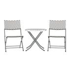 Ensemble de bistrot pliant 3 pièces en rotin PE pour intérieur/extérieur