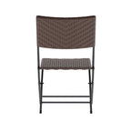 Ensemble de bistrot pliant 3 pièces en rotin PE pour intérieur/extérieur