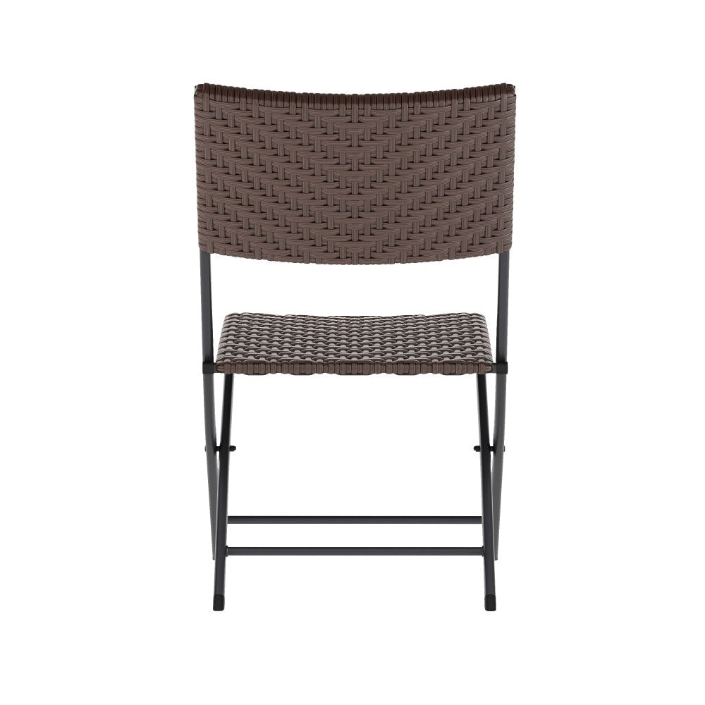 Ensemble de bistrot pliant 3 pièces en rotin PE pour intérieur/extérieur