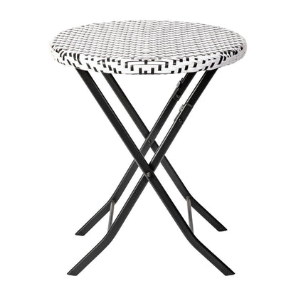 Ensemble de bistrot pliant 3 pièces en rotin PE pour intérieur/extérieur