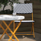 Ensemble de bistrot pliant 3 pièces en rotin PE pour intérieur/extérieur