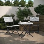 Ensemble de bistrot pliant 3 pièces en rotin PE pour intérieur/extérieur