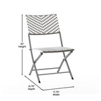 Ensemble de bistrot pliant 3 pièces en rotin PE pour intérieur/extérieur