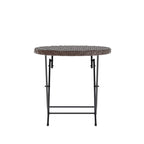 Ensemble de bistrot pliant 3 pièces en rotin PE pour intérieur/extérieur