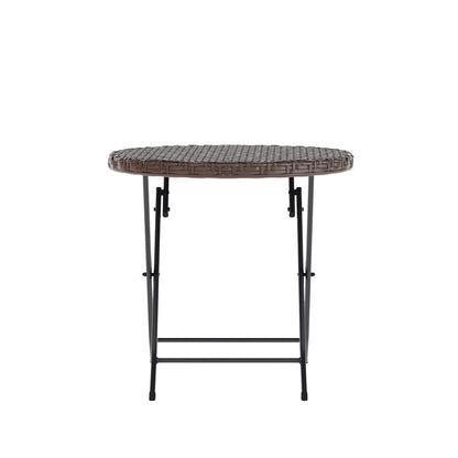 Ensemble de bistrot pliant 3 pièces en rotin PE pour intérieur/extérieur