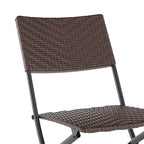 Ensemble de bistrot pliant 3 pièces en rotin PE pour intérieur/extérieur