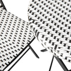 Ensemble de bistrot pliant 3 pièces en rotin PE pour intérieur/extérieur