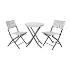 Ensemble de bistrot pliant 3 pièces en rotin PE pour intérieur/extérieur