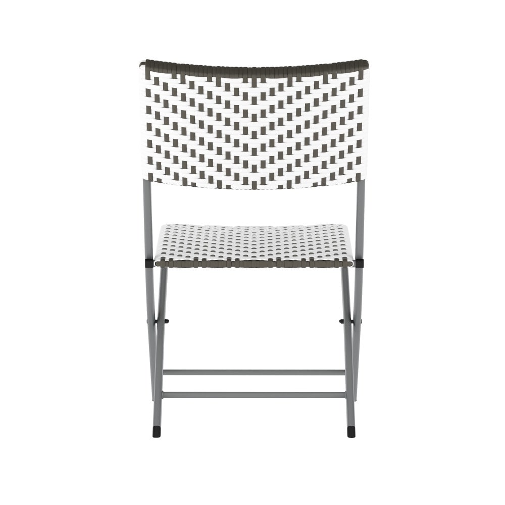 Ensemble de bistrot pliant 3 pièces en rotin PE pour intérieur/extérieur