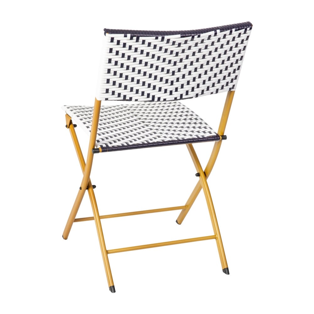 Ensemble de bistrot pliant 3 pièces en rotin PE pour intérieur/extérieur