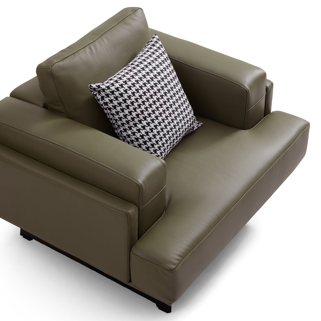 Fauteuil Olivia en cuir véritable pleine fleur