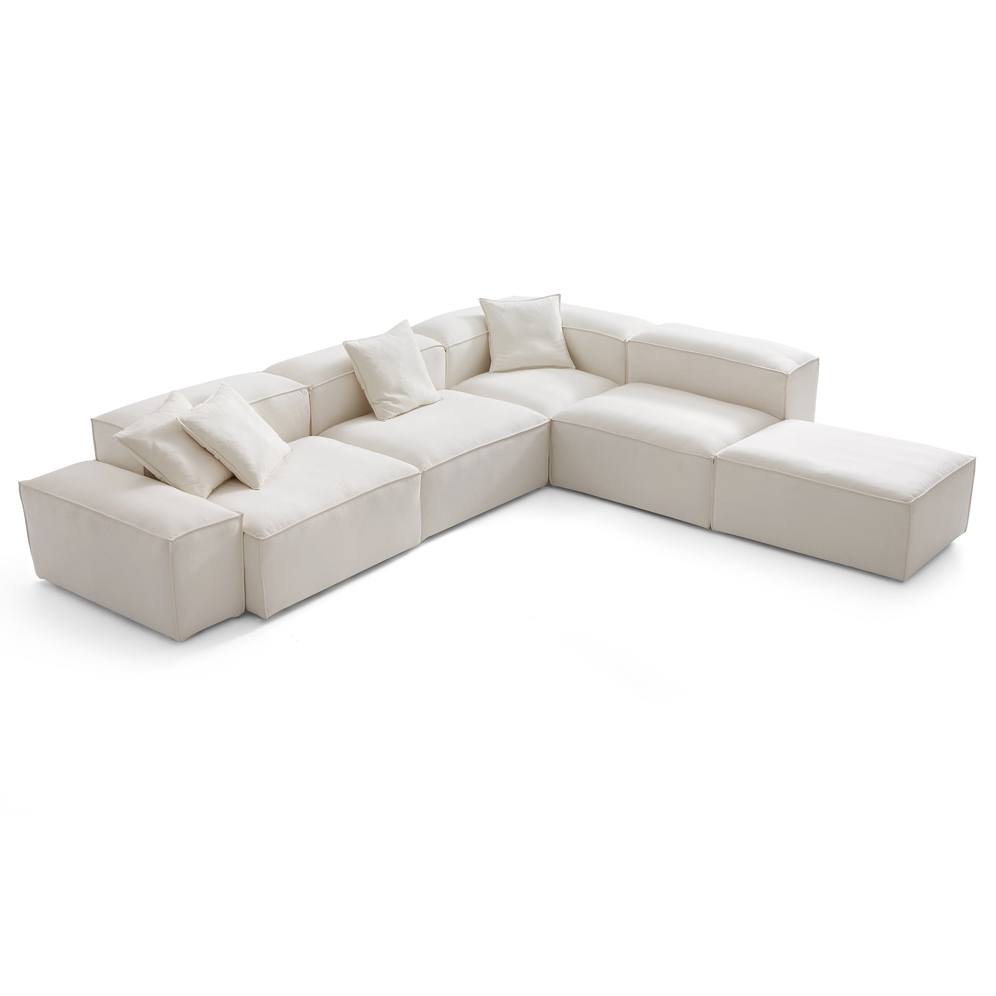 Freedom Modular Beige L-Shaped Sectional and Ottoman