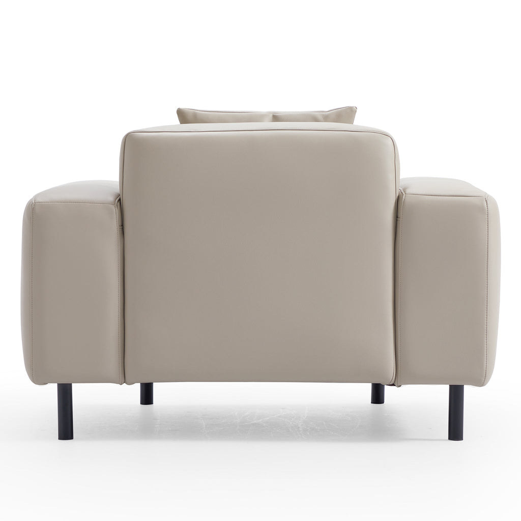 Fauteuil Noble en cuir gris foncé